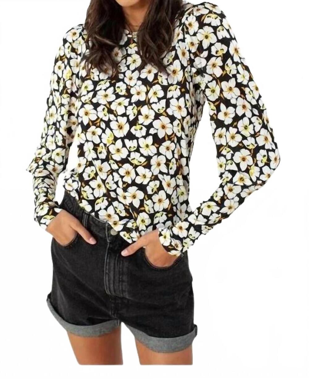 NEW HALE BOB women's long sleeve blouse in black/multi